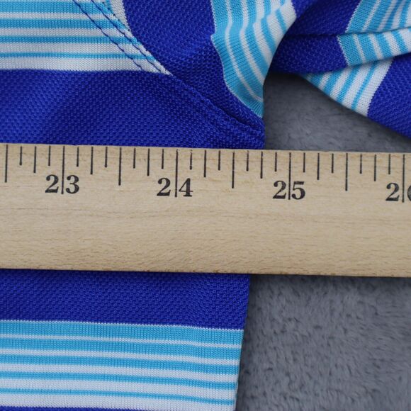 Nike Golf Polo Shirt Men XL Extra Blue Striped Casual Dri Fit Golfer Stretch Cam - Picture 5 of 16